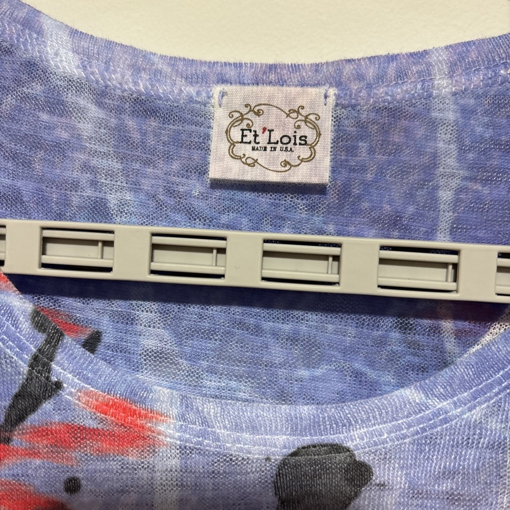 Et Lois Art To Wear Top Watercolor Trees Shirt Hi Low Womens‎ Top Size XL USA - Picture 2 of 5